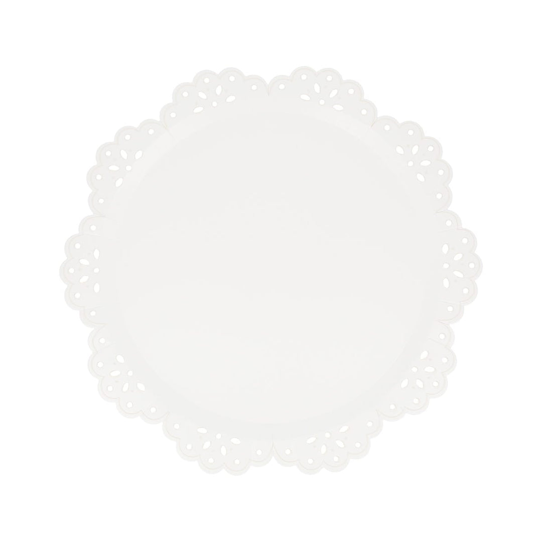 Broderie Anglaise Lace White Side Party Plates x 8 | Meri Meri party plates Broderie Anglaise Lace White Side Party Plates x 8