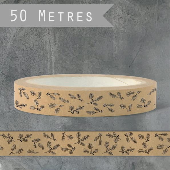 Brown Paper Gift Tape, Berries | East of India Gift Wrap East of India Brown Paper Gift Tape - Berries