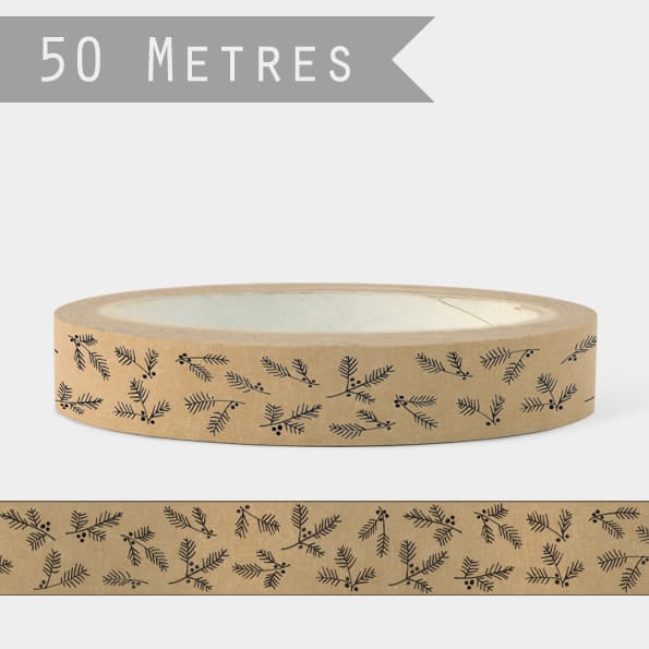 Brown Paper Gift Tape, Berries | East of India Gift Wrap East of India Brown Paper Gift Tape - Berries