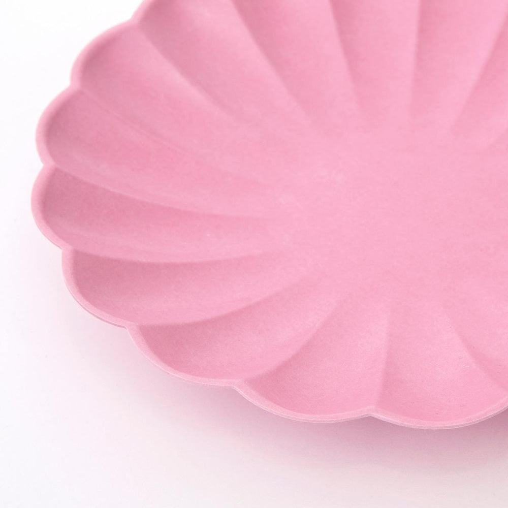 Bubblegum Pink Compostable Large Party Plates x 8 | Meri Meri party plates Bubblegum Pink Compostable Large Party Plates x 8