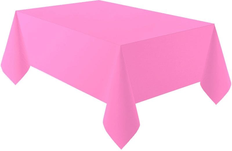 Bubblegum Pink Plastic Party Table Cover - Pink Party Supplies table cover Bubblegum Pink Plastic Party Table Cover