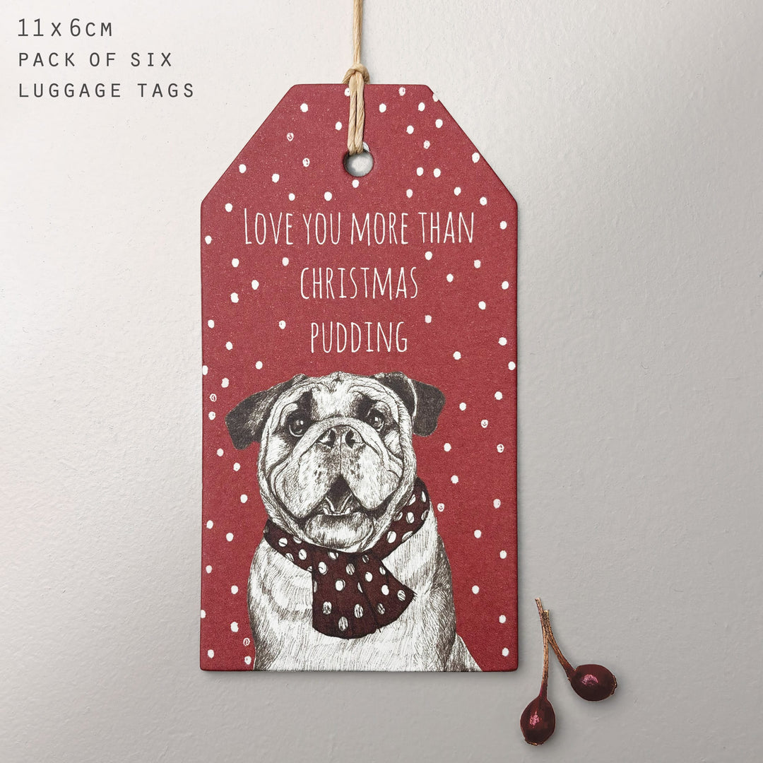 Bulldog Gift Labels, Pack of 6 | East of India Gift Tags East of India Gift Labels - Bulldog, Pack of 6