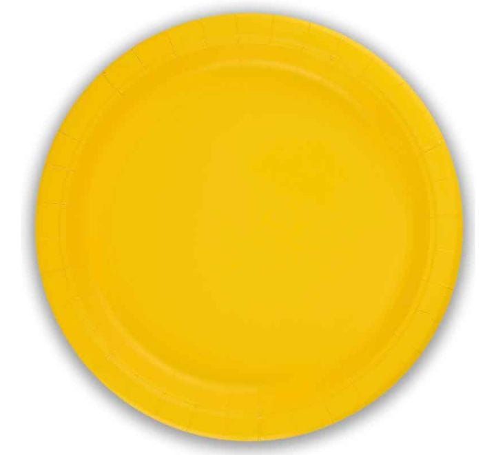Buttercup Yellow Large Paper Party Plates x 8 Disposable Plates Buttercup Yellow Large Paper Party Plates x 8