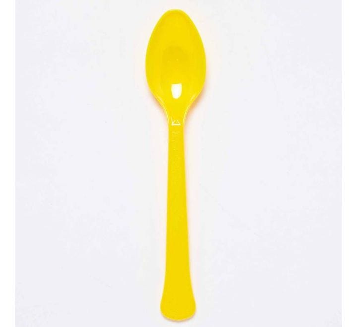 Buttercup Yellow Reusable Party Spoons (Pack of 24) Yellow Party Supplies Disposable Cutlery Buttercup Yellow Reusable Party Spoons (Pack of 24)