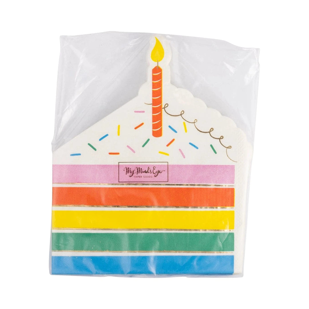 Cake Shaped Party Napkins x 18 - My Mind's Eye Party Party Hats Cake Shaped Party Napkins x 18