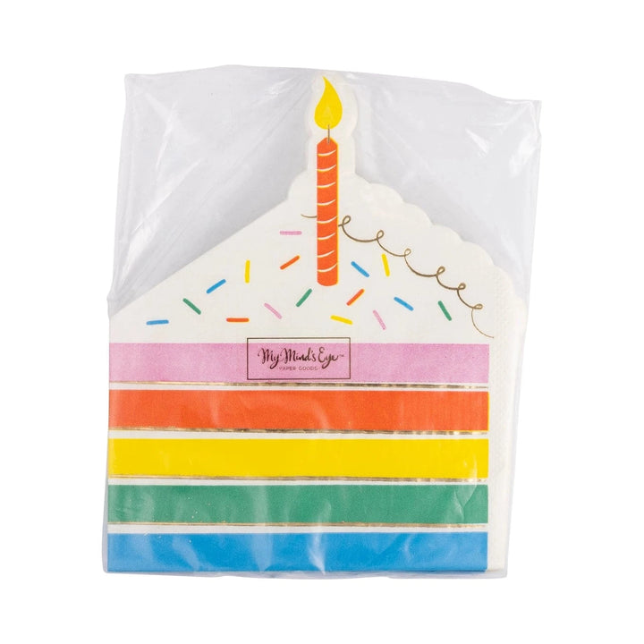 Cake Shaped Party Napkins x 18 - My Mind's Eye Party Party Hats Cake Shaped Party Napkins x 18
