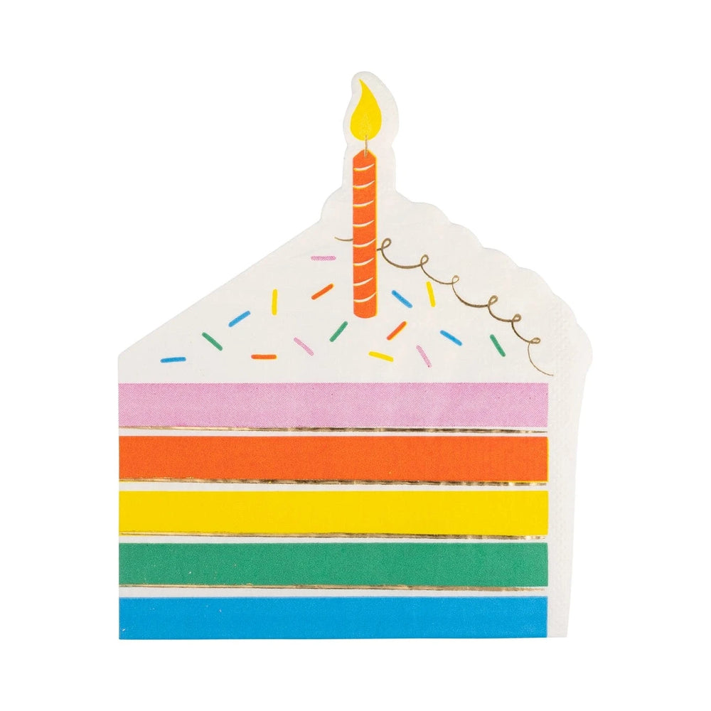 Cake Shaped Party Napkins x 18 - My Mind's Eye Party Party Hats Cake Shaped Party Napkins x 18