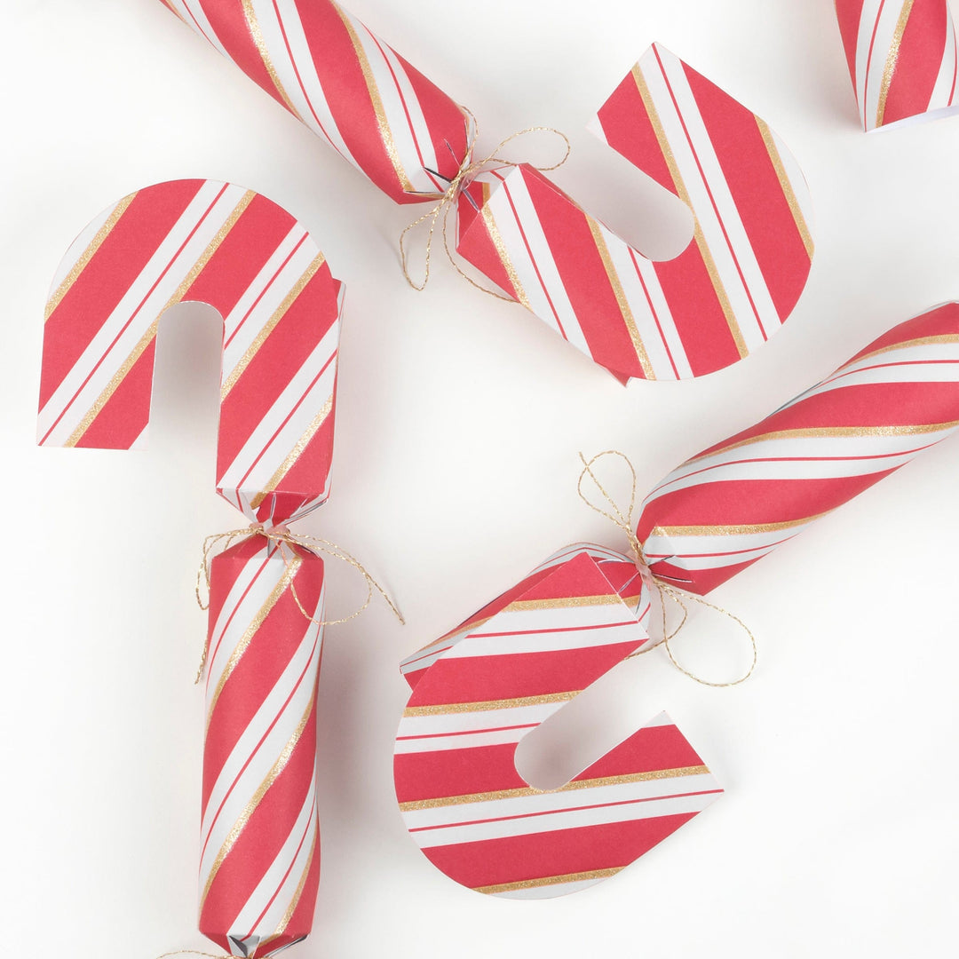 Candy Cane Shape Christmas Crackers x 6 | Meri Meri Christmas Crackers christmas crackers Candy Cane Shape Christmas Crackers x 6