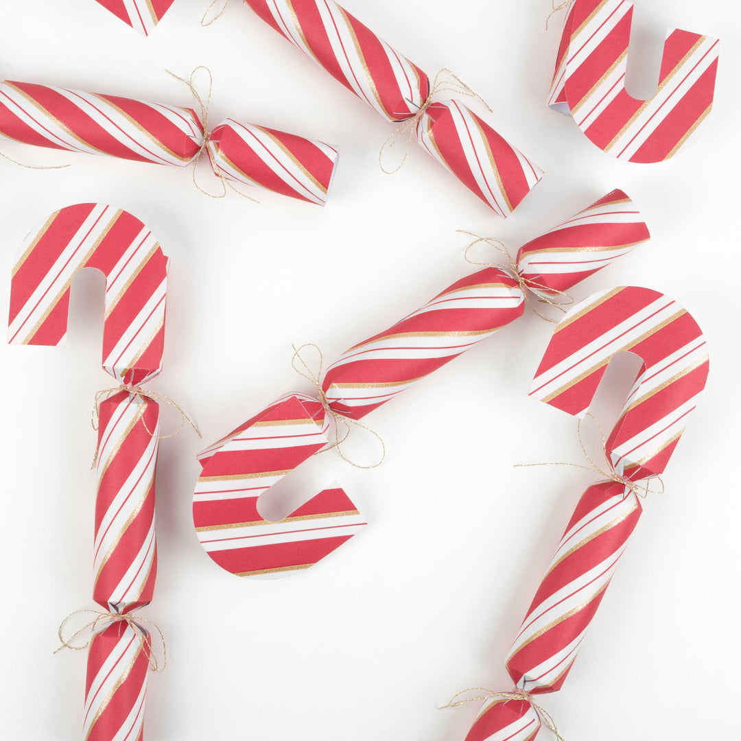 Candy Cane Shape Christmas Crackers x 6 | Meri Meri Christmas Crackers christmas crackers Candy Cane Shape Christmas Crackers x 6
