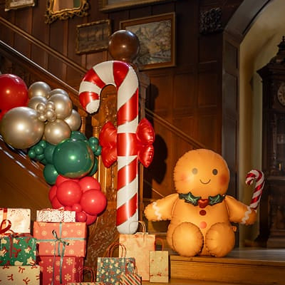 Candy Cane with Bow Foil Balloon (52 inch) Christmas Balloons Foil Balloon Candy Cane with Bow Foil Balloon (52 inch)