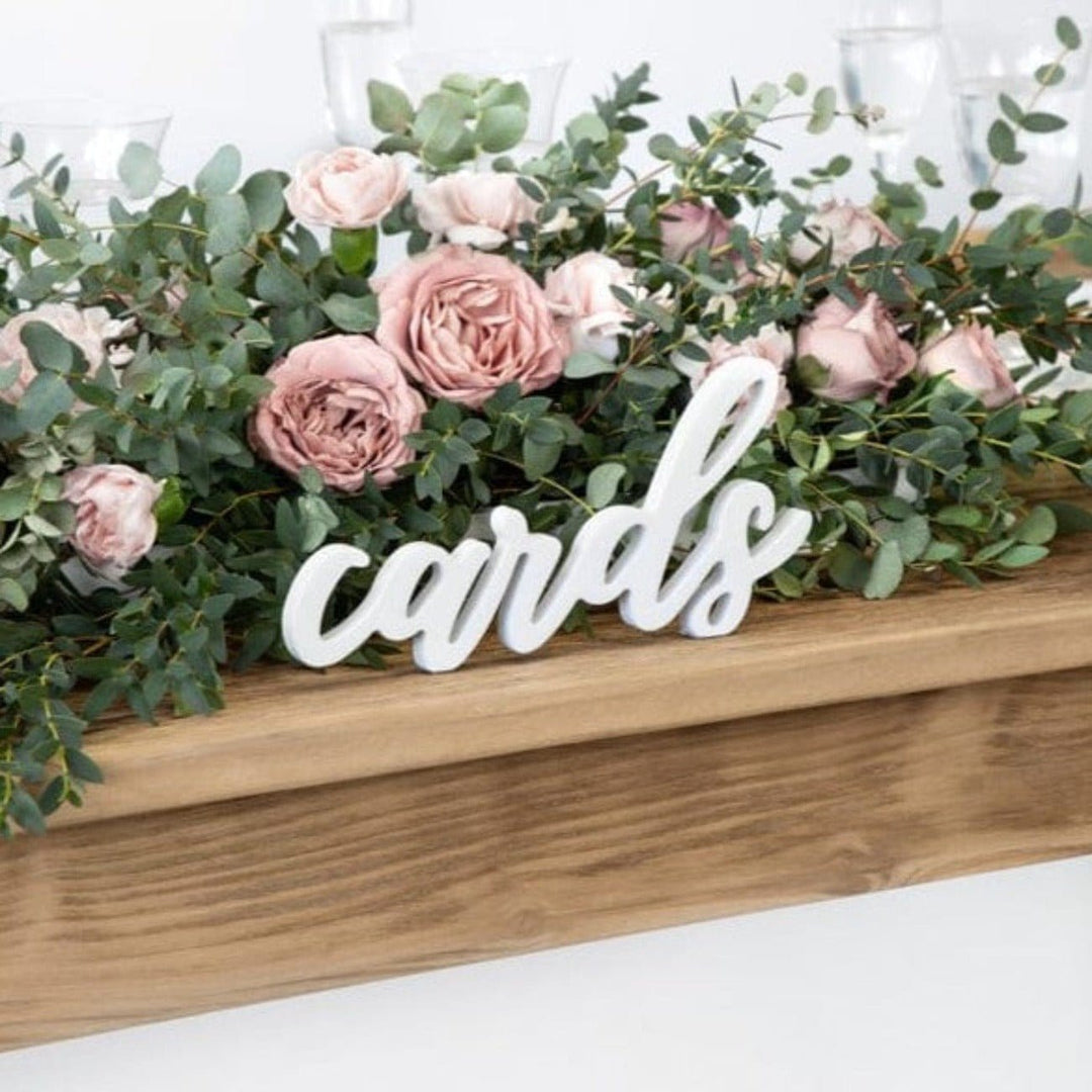 Cards Sign White Wooden Wedding Sign Party Supplies Cards - White Wooden Wedding Sign