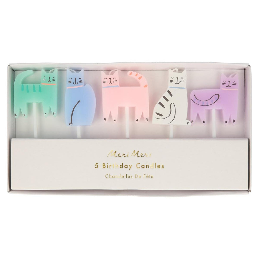 Cat Birthday Candles x 5 | Meri Meri Birthday Party Birthday Candles Cat Birthday Candles x 5