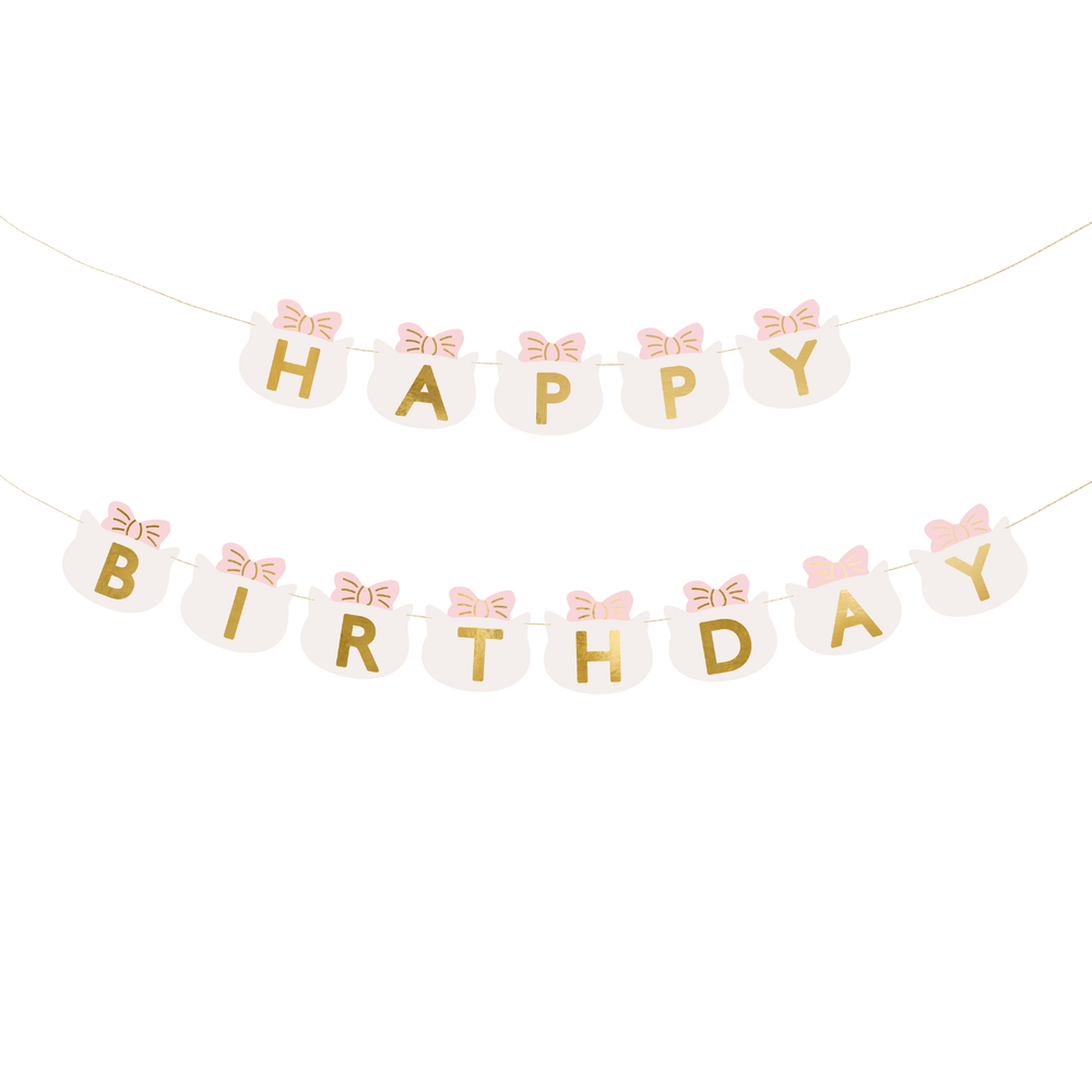 Cat Party Happy Birthday Banner - Cat Party Decorations Bunting Cat Party Happy Birthday Banner