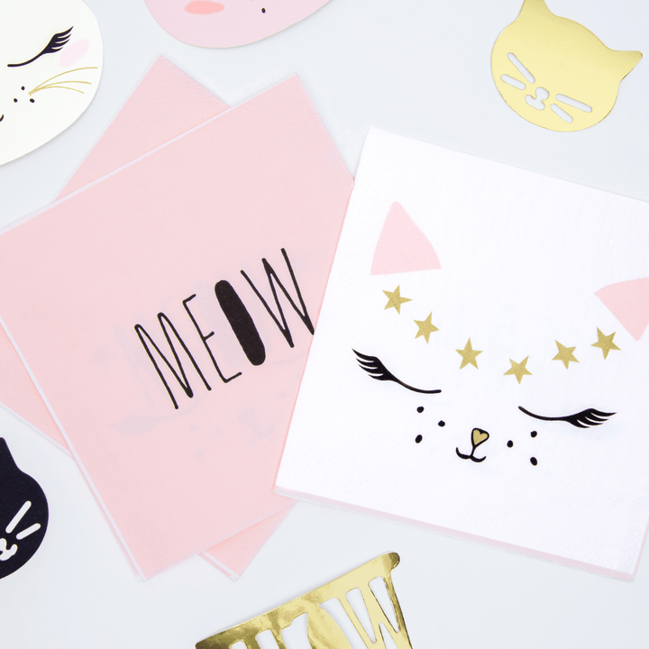 Cat Party Napkins x 20 - Cat Party Supplies Paper Napkins Cat Party Napkins x 20