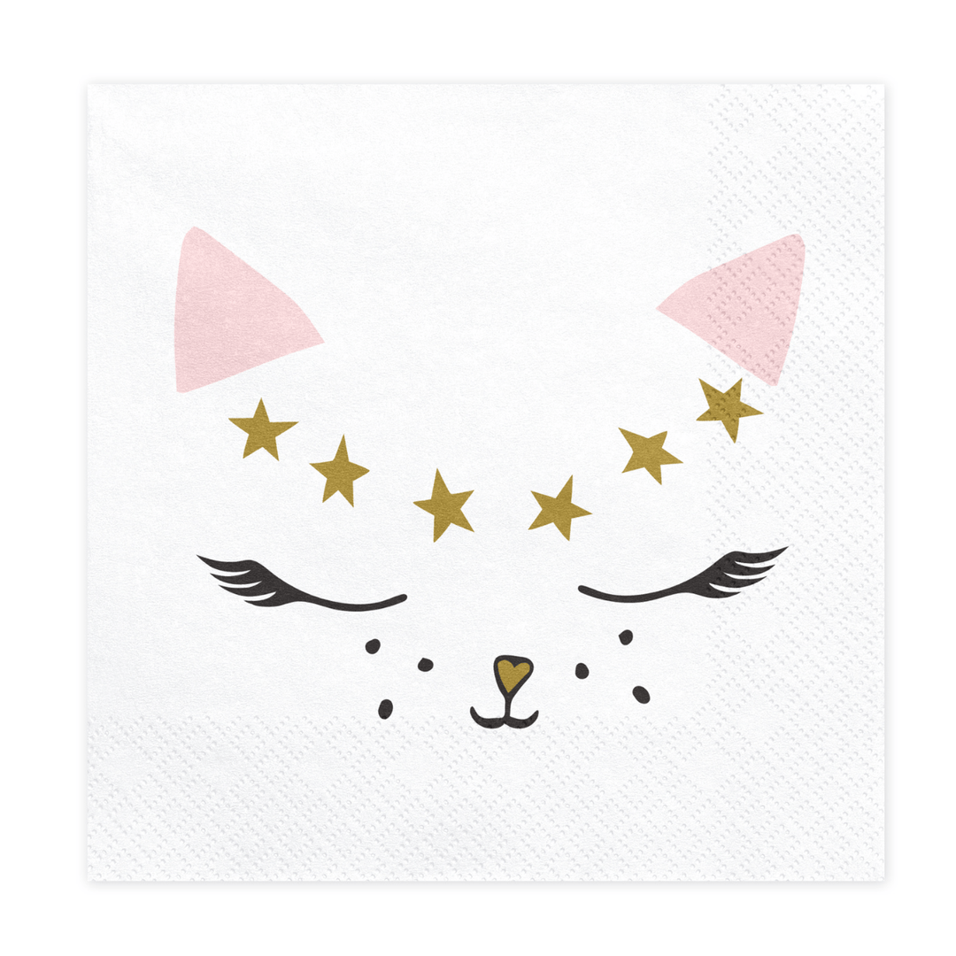 Cat Party Napkins x 20 - Cat Party Supplies Paper Napkins Cat Party Napkins x 20