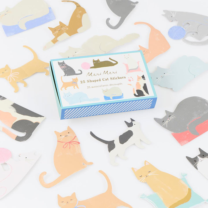 Cat Shaped Stickers x 25 | Party Favours UK Stickers Cat Shaped Stickers x 25