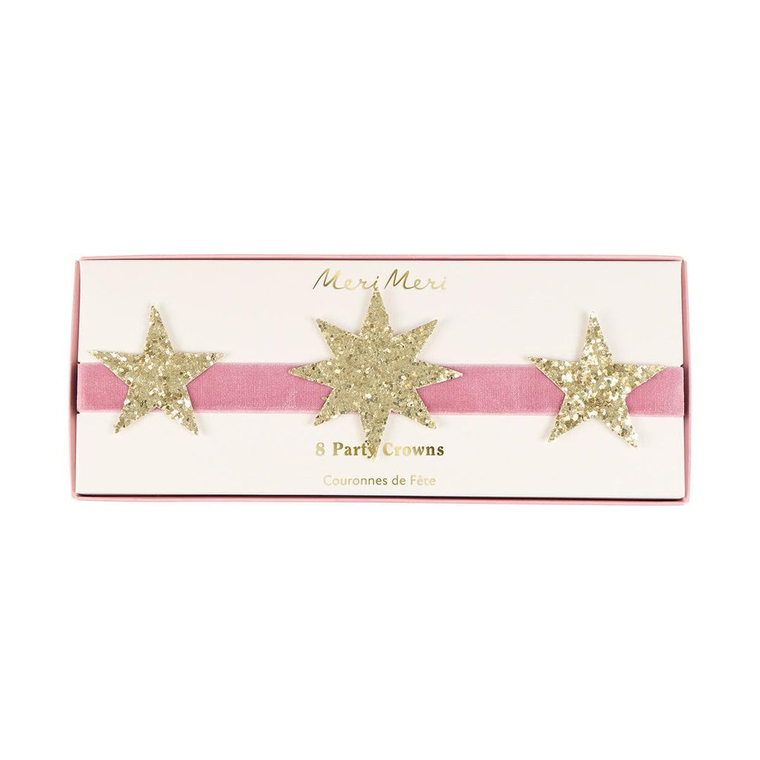 Celestial Glitter Star Party Crowns x 8 | Meri Meri Party Hats Celestial Glitter Star Party Crowns x 8