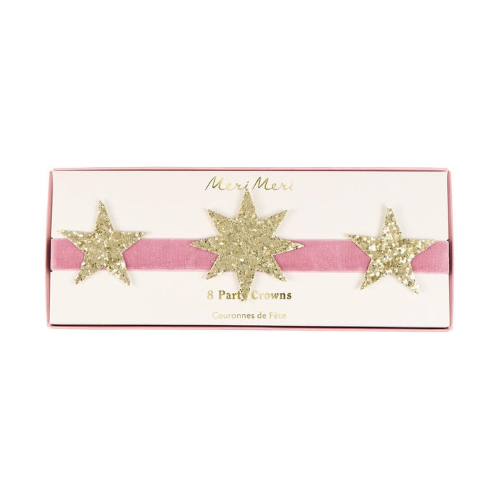 Celestial Glitter Star Party Crowns x 8 | Meri Meri Party Hats Celestial Glitter Star Party Crowns x 8