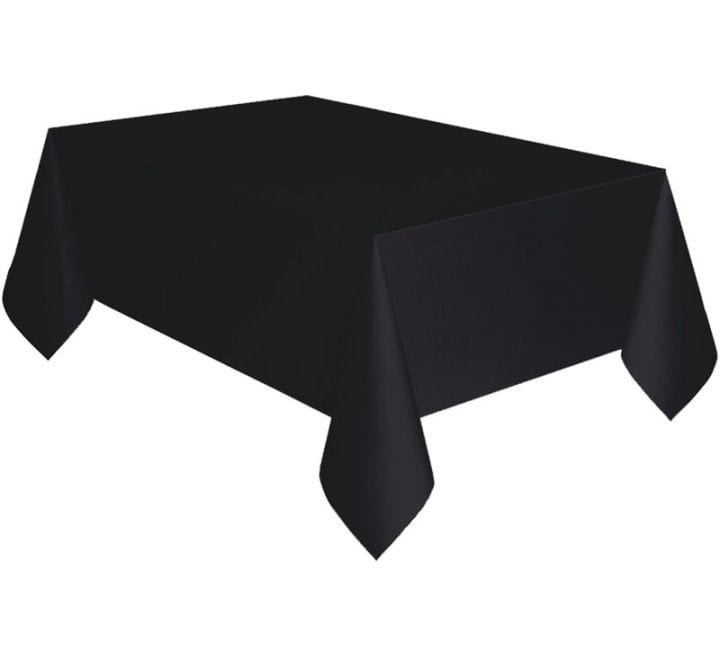 Charcoal Black Plastic Party Table Cover - Black Party Supplies table cover Charcoal Black Plastic Party Table Cover