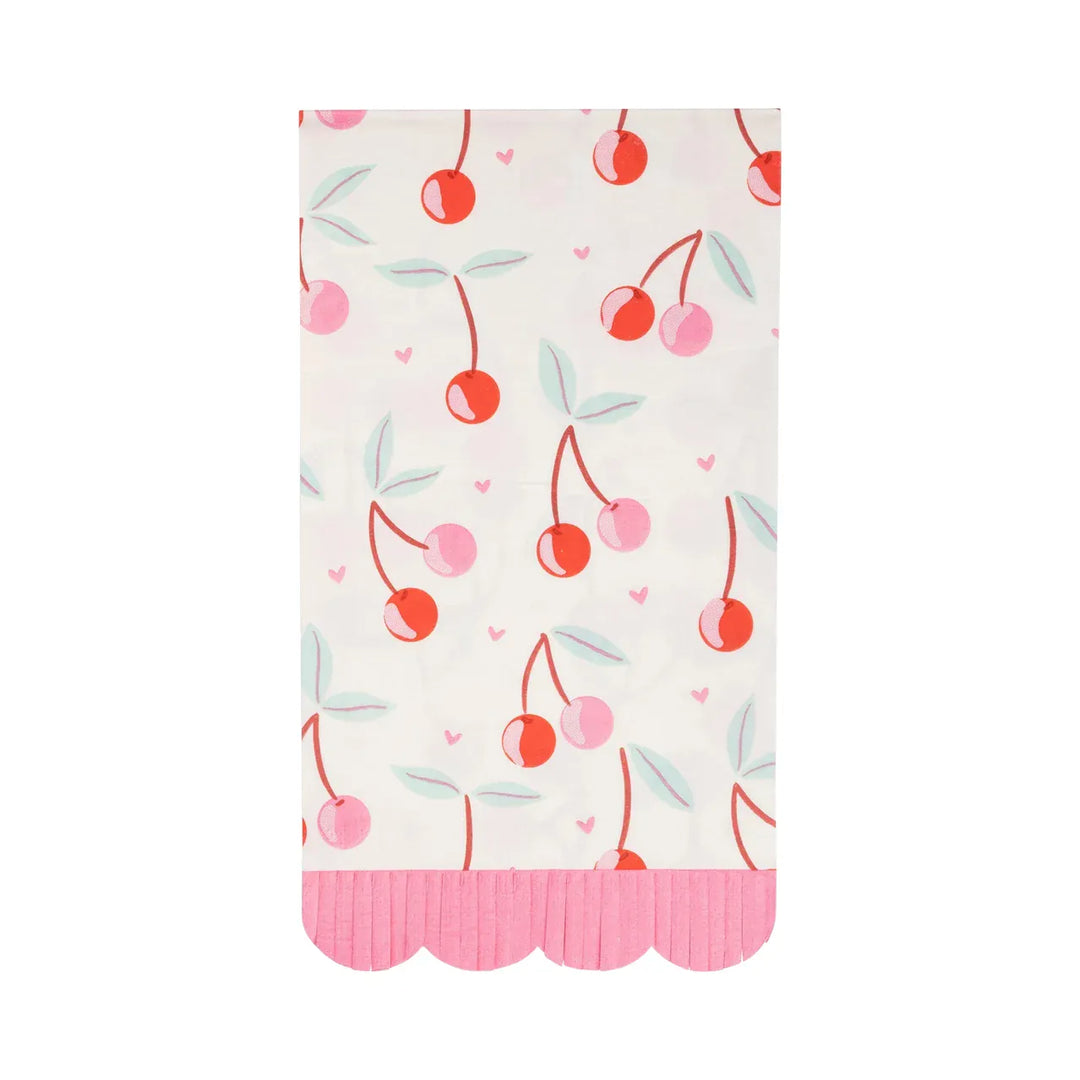 Cherries Fringe Scallop Party Napkins x 24 - My Mind's Eye Paper Napkins Cherries Fringe Scallop Party Napkins x 24