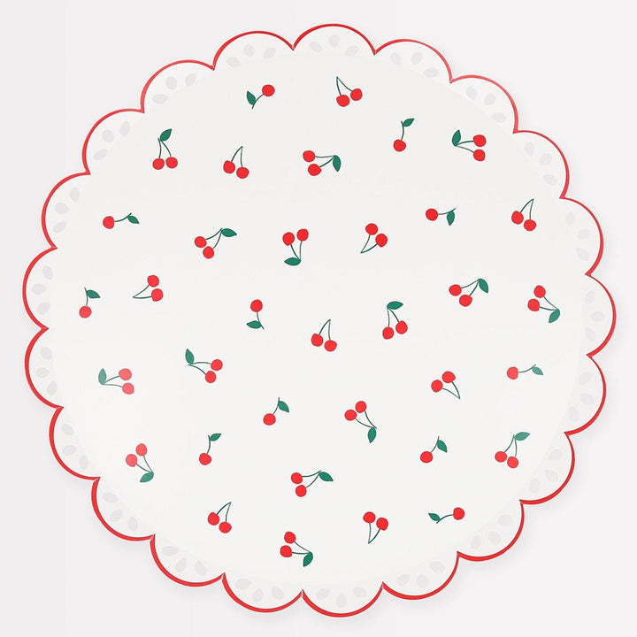 Cherry Pattern Dinner Party Plates x 8 | Meri Meri party plates Cherry Pattern Dinner Party Plates x 8