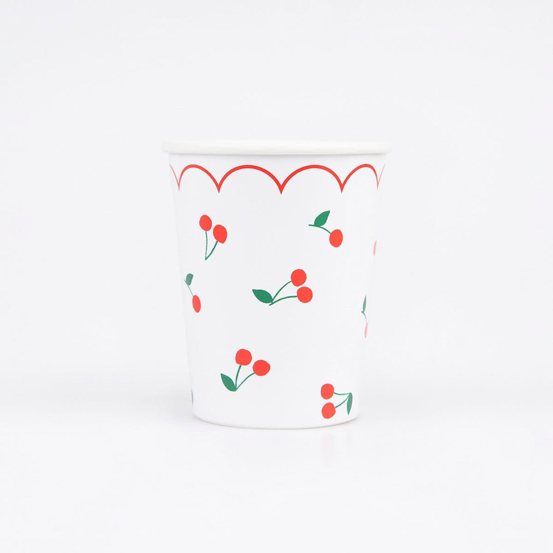 Cherry Pattern Party Cups x 8 | Meri Meri party cups Cherry Pattern Party Cups x 8