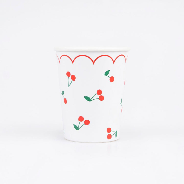 Cherry Pattern Party Cups x 8 | Meri Meri party cups Cherry Pattern Party Cups x 8