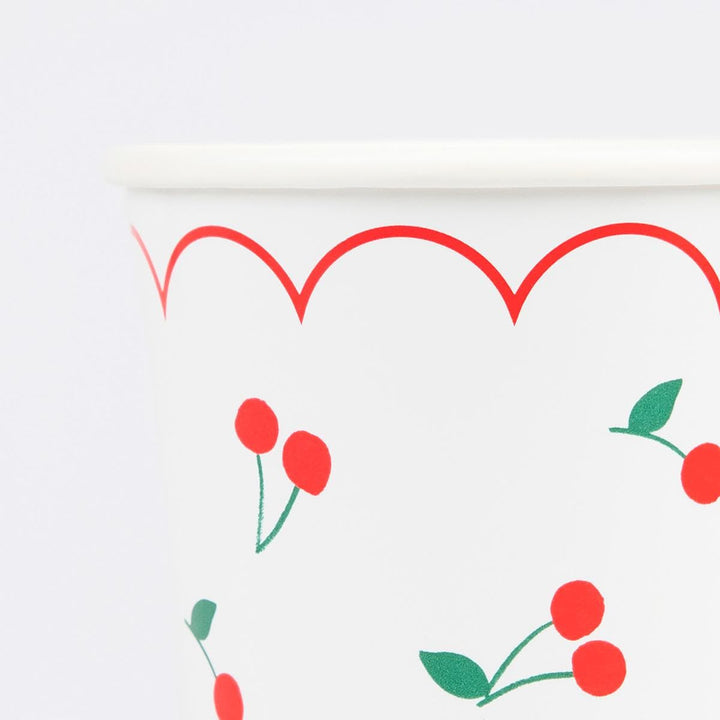 Cherry Pattern Party Cups x 8 | Meri Meri party cups Cherry Pattern Party Cups x 8