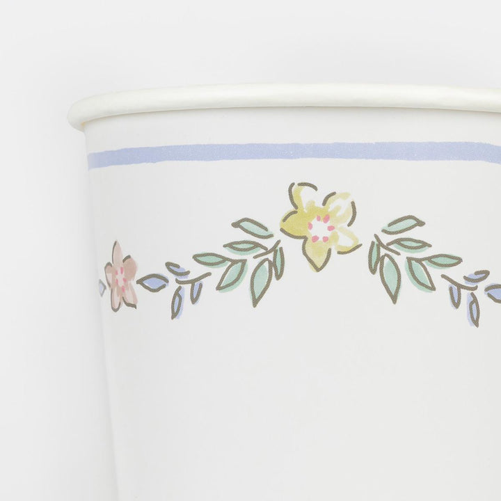 Chintz Border Party Cups x 8 | Meri Meri party cups Chintz Border Party Cups x 8