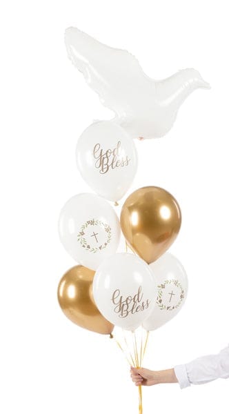 Balloons Christening Balloons - God Bless Assorted Latex Balloons x 6