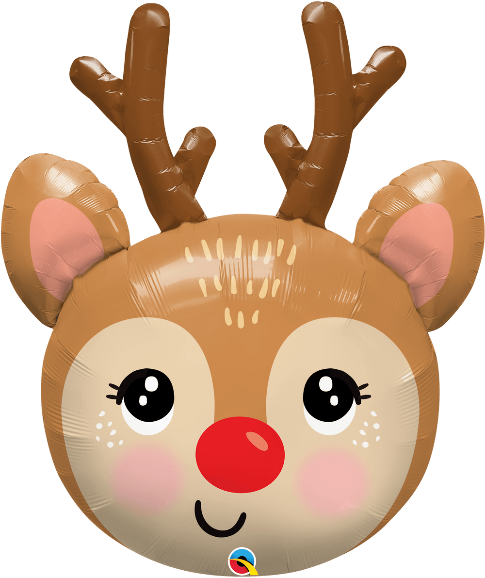 Christmas Balloons - Red Nose Reindeer Christmas Foil Balloon Balloons Red Nose Reindeer Christmas Foil Balloon
