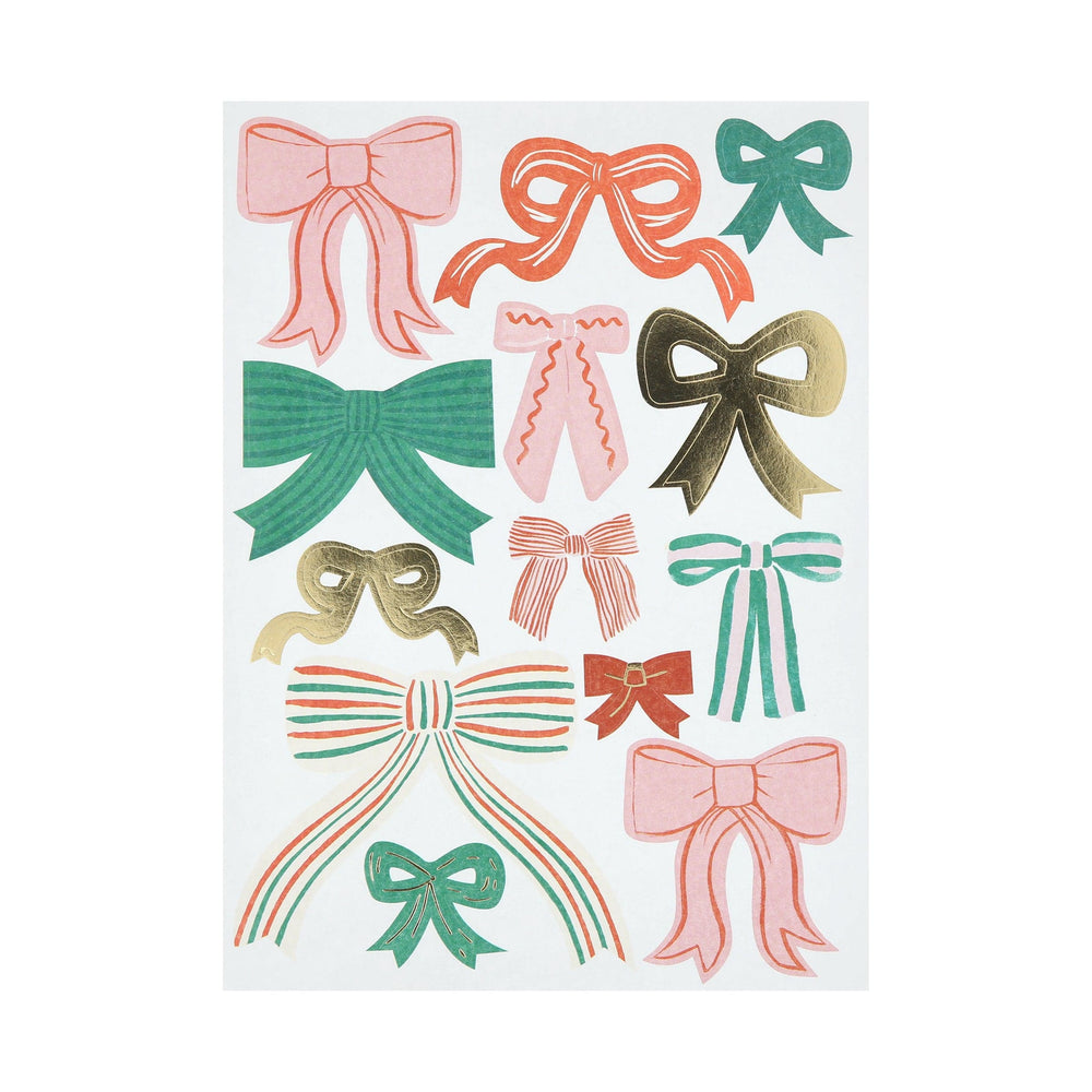 Christmas Bow Stickers x 10 Sheets | Meri Meri Christmas Stocking Fillers Stickers Christmas Bow Stickers x 10 Sheets