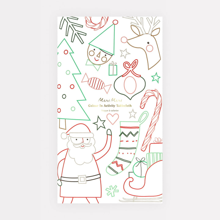 Christmas Colour In Activity Party Tablecloth | Meri Meri Christmas Activities Party Accessories Christmas Colour In Activity Party Tablecloth