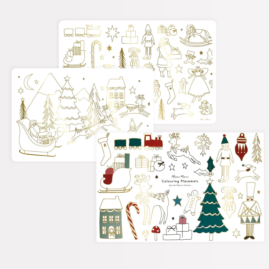 Christmas Colouring Party Placemats x 8 | Meri Meri Christmas Activities Party Accessories Christmas Colouring Party Placemats x 8