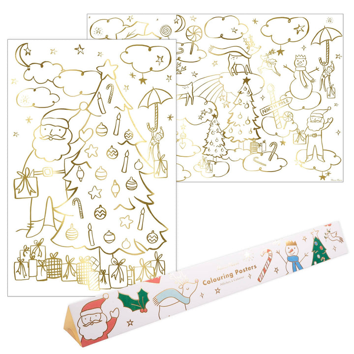 Christmas Colouring Posters x 2 | Meri Meri Christmas Activities Party Accessories Christmas Colouring Posters x 2