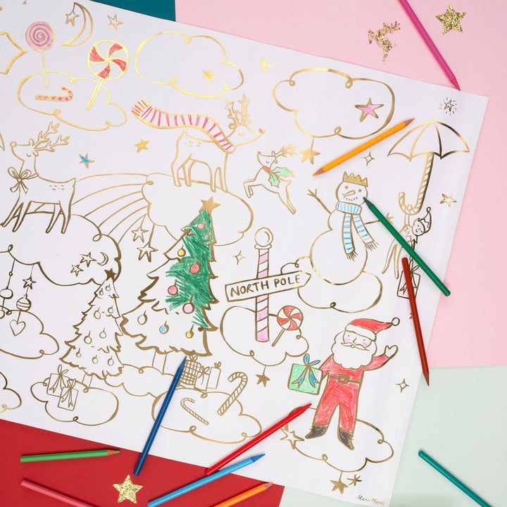 Christmas Colouring Posters x 2 | Meri Meri Christmas Activities Party Accessories Christmas Colouring Posters x 2