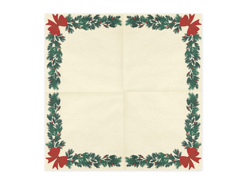 Christmas Garland Party Napkins x 20 - Christmas Napkins Paper Napkins Christmas Garland Party Napkins x 20