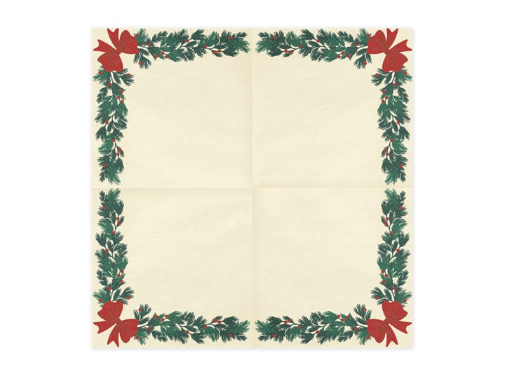 Christmas Garland Party Napkins x 20 - Christmas Napkins Paper Napkins Christmas Garland Party Napkins x 20
