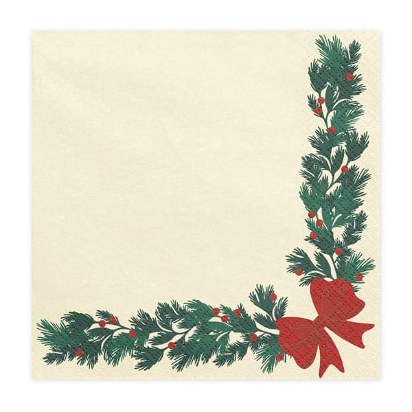 Christmas Garland Party Napkins x 20 - Christmas Napkins Paper Napkins Christmas Garland Party Napkins x 20