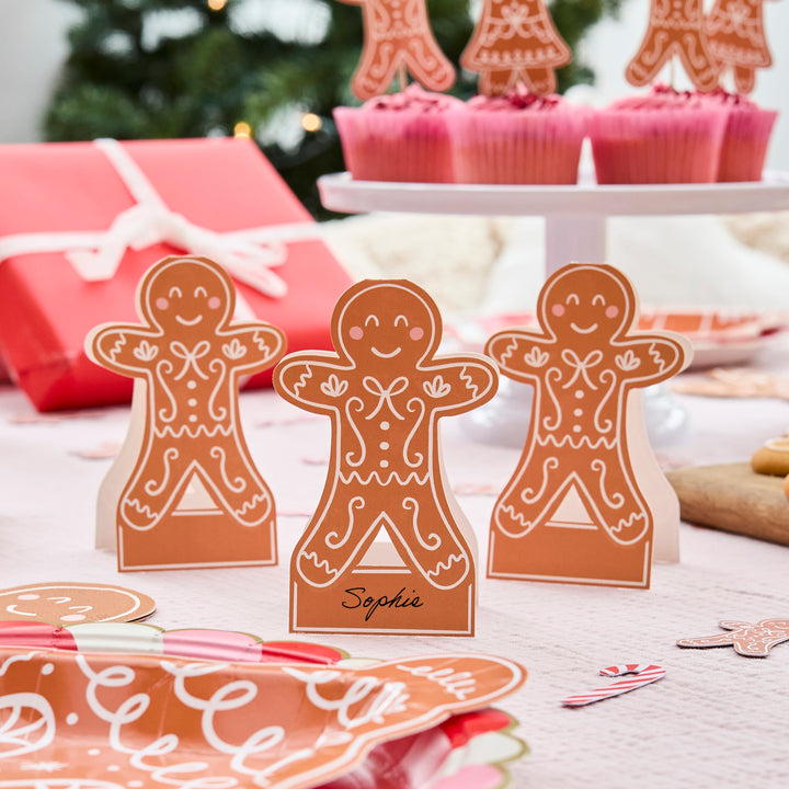 Christmas Gingerbread Place Cards x 10 | Christmas Party Supplies UK Party Decorations Christmas Gingerbread Place Cards x 10