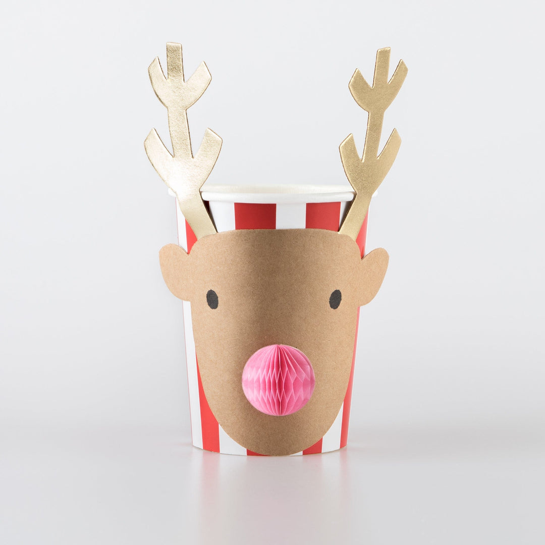 Christmas Honeycomb Party Cups x 8 | Meri Meri Christmas Table party cups Christmas Honeycomb Party Cups x 8