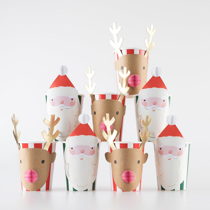 Christmas Honeycomb Party Cups x 8 | Meri Meri Christmas Table party cups Christmas Honeycomb Party Cups x 8