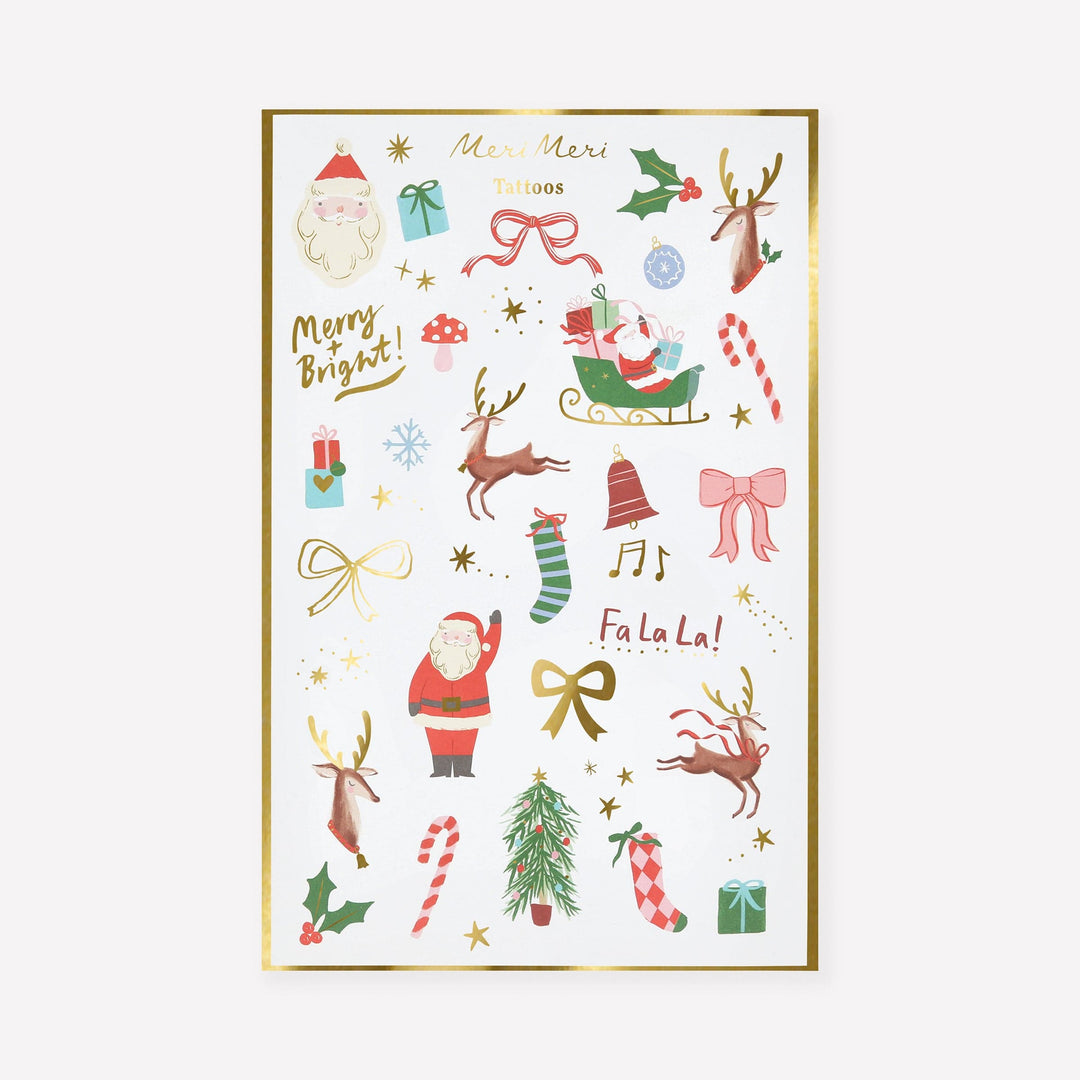 Christmas Mixed Icon Temporary Tattoo Sheets x 2 | Meri Meri Christmas Stocking Fillers temporary tattoos Christmas Mixed Icon Temporary Tattoo Sheets x 2