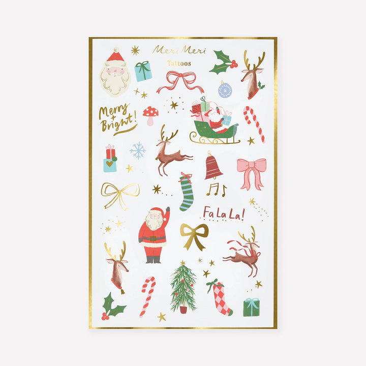 Christmas Mixed Icon Temporary Tattoo Sheets x 2 | Meri Meri Christmas Stocking Fillers temporary tattoos Christmas Mixed Icon Temporary Tattoo Sheets x 2