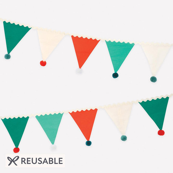 Christmas Pompom Flag Party Garland Bunting Christmas Pompom Flag Party Garland