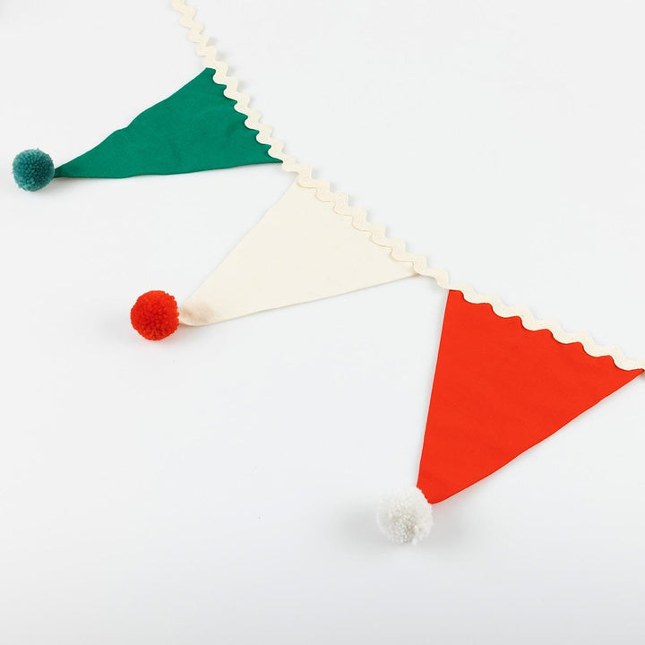 Christmas Pompom Flag Party Garland Bunting Christmas Pompom Flag Party Garland