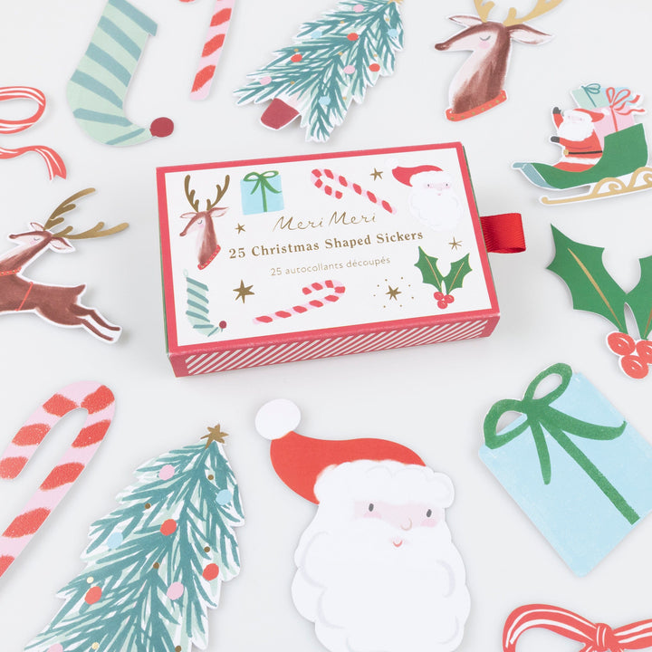 Christmas Shaped Stickers x 25 | Meri Meri Christmas Stocking Fillers Stickers Christmas Shaped Stickers x 25