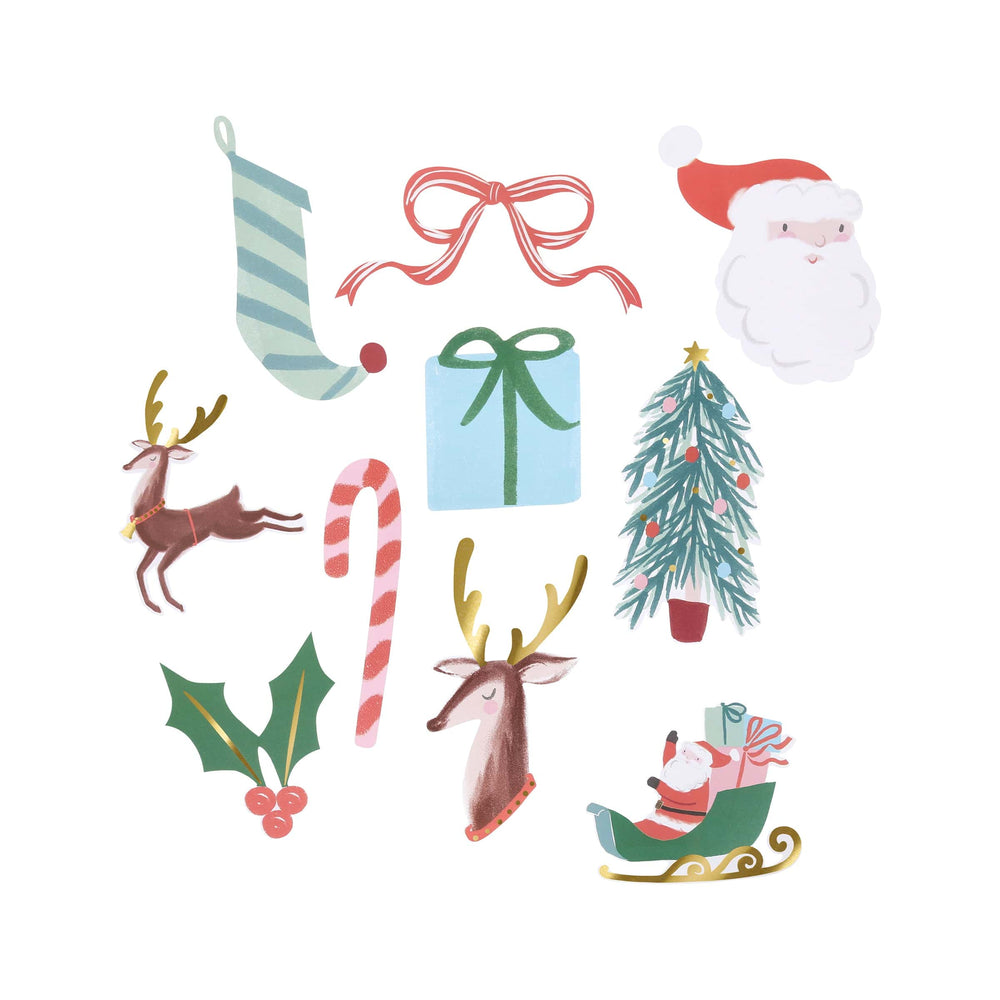 Christmas Shaped Stickers x 25 | Meri Meri Christmas Stocking Fillers Stickers Christmas Shaped Stickers x 25