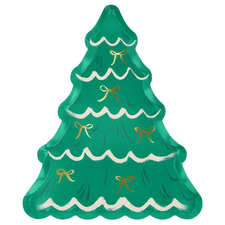 Christmas Tree With Bows Party Plates x 8 | Meri Meri Christmas Table party plates Christmas Tree With Bows Party Plates x 8