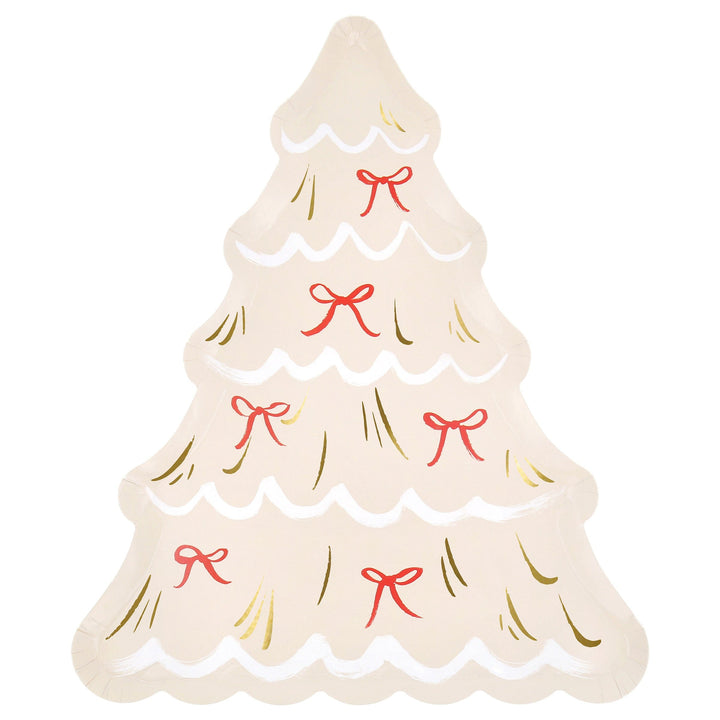 Christmas Tree With Bows Party Plates x 8 | Meri Meri Christmas Table party plates Christmas Tree With Bows Party Plates x 8
